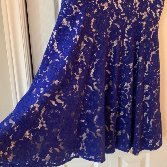 Eliza J Royal Blue Lace Fit & Flare Sleeveless Party Cocktail Line - Picture 5 of 17